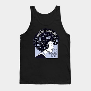 Funny UNIVERSE GIRL funny hair abstract Tank Top